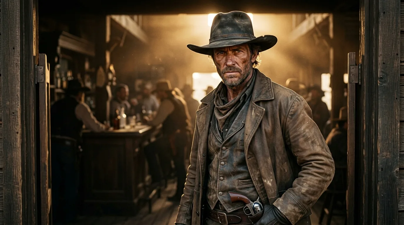 Eye level — gunfighter at neutral horizontal camera angle